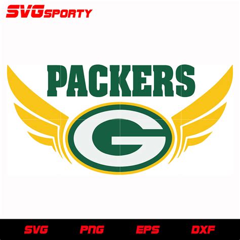 Green Bay Packers Wings Svg Nfl Svg Eps Dxf Png Digital File Svg