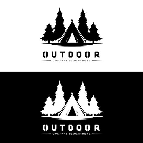 Diseño de logotipo de fogata camping vector diseño de fuego de madera y