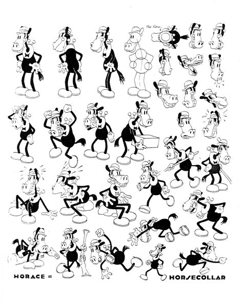 Horace Horsecollar Cartoon Sketches In 2019 Disney Style Drawing