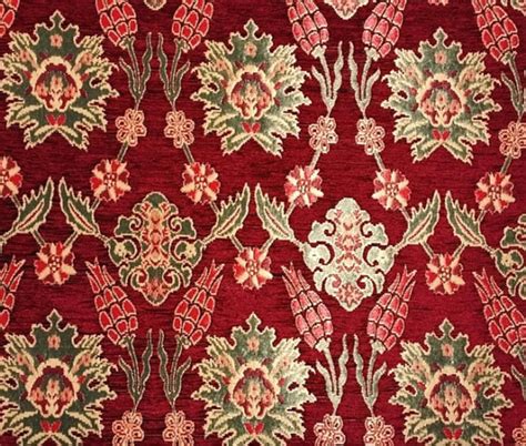 Chenille Jacquard Chenille Upholstery Fabric Floral Fabric With Tulip