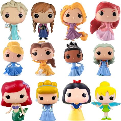 Funko Pop Disney Princess Doll Belle Ariel Rapunzel Cinderella Tiana