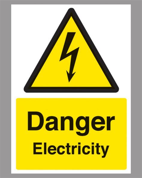 Danger Electricity Sign Self Adhesive Vinyl From Aspli Safety