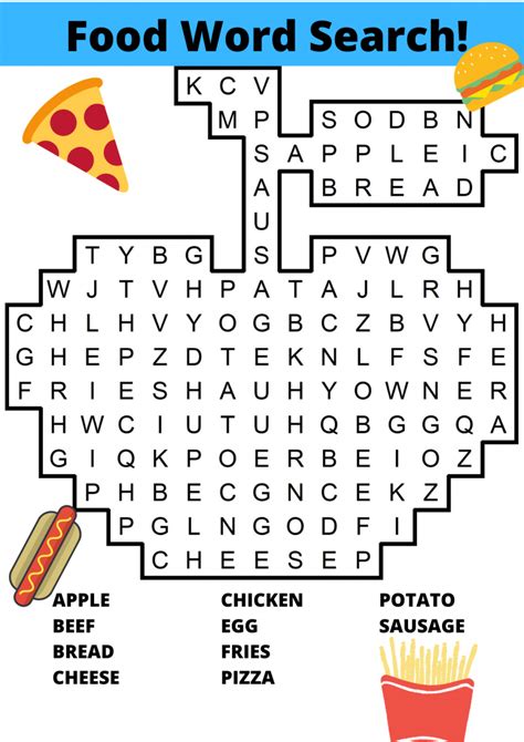 Food Word Search Free Printable Download Puzzld