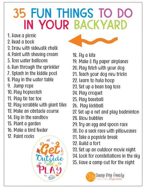 35 Things To Do In Your Backyard Summer Fun For Kids Summer