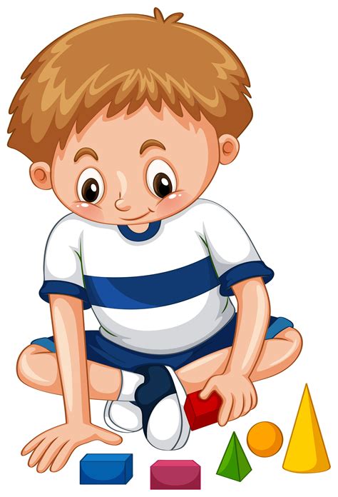 Little Boy Playing Shapes 559357 Vector Art At Vecteezy