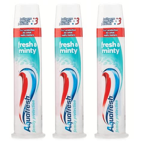 Aquafresh Fresh And Minty Whitening Pump Action 3 In 1 Formula Toothpaste