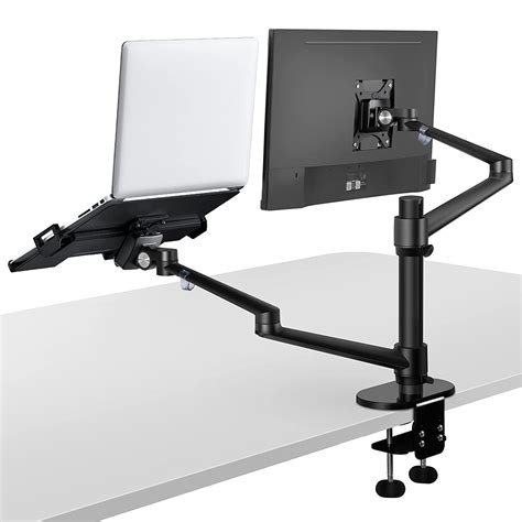 Viozon Monitor And Laptop Mount 2 In 1 Adjustable Dual Monitor Arm