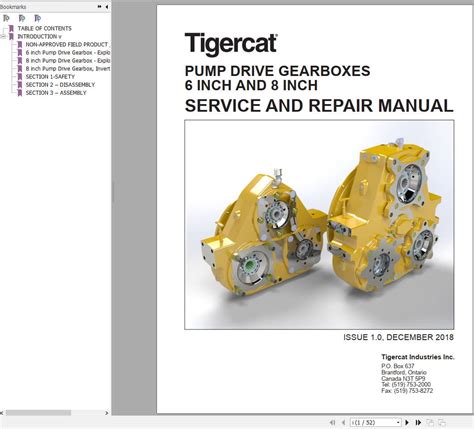 Tigercat Pump Drive GearBoxes Service And Repair Manual 47736AENG