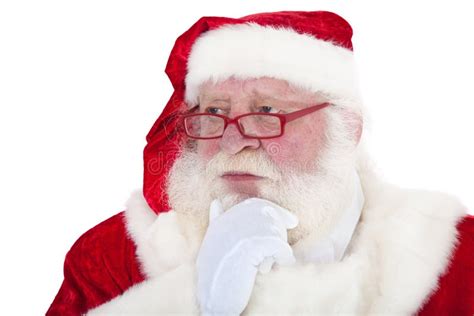 Thoughtful Santa Claus Stock Photo Image Of White Background 25655196