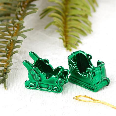 Miniature Green Sleigh Ornaments Miniatures Sale Sales Factory