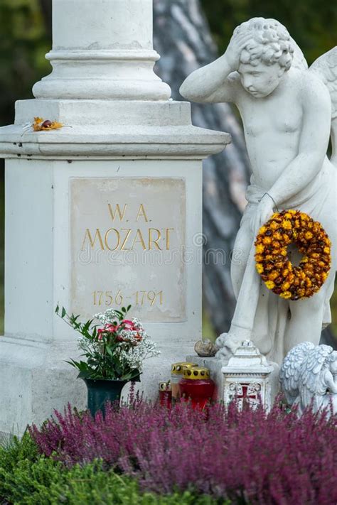 The Gravestone Of Wolfgang Amadeus Mozart In St Marx Cemetery Stock