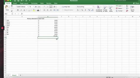 Excel Tutorial 1 Sum Function Youtube