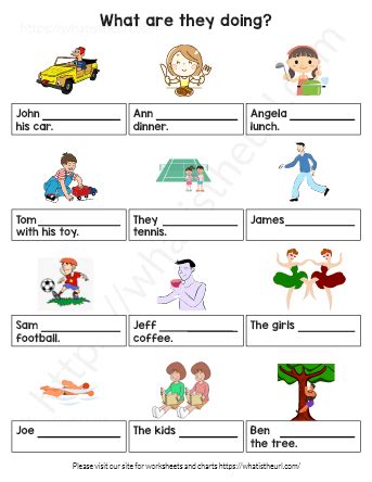 What Are They Doing Present Progressive Continuous Tense Exercise