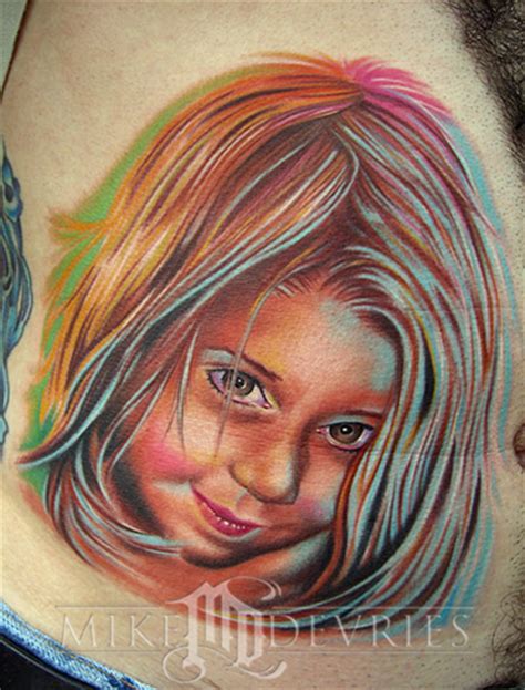 Daughter Portrait By Mike Devries Tattoos