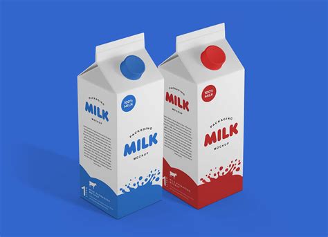 Free Milk Packaging Mockup Psd
