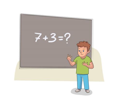 Boy Solving Math Problem Illustrations Royalty Free Vector Graphics