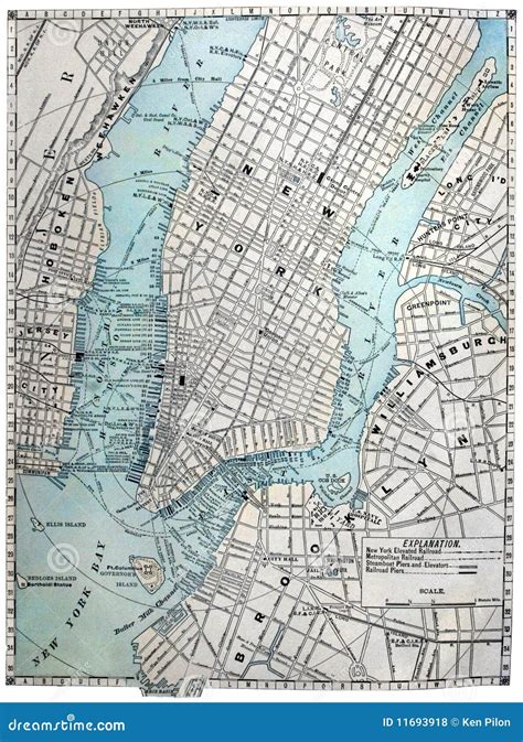 Old Street Map Of New York City Stock Photo Image 11693918