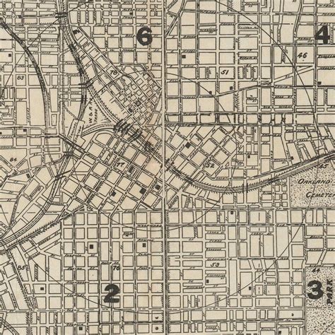 Old Map Of Atlanta Georgia 1924 City Plan Antique Fine Etsy