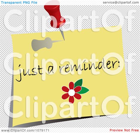 Clipart Red Push Pin Tacking A Just A Reminder Note To A