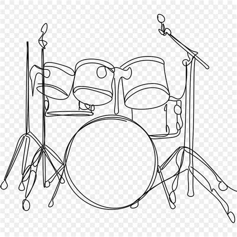 Abstract Line Drawing Musical Instrument Drum Set Musical Drawing
