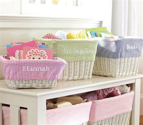 Sign in to your registry with your pottery barn kids account. Gingham Sabrina Basket Liners | Pottery Barn Kids