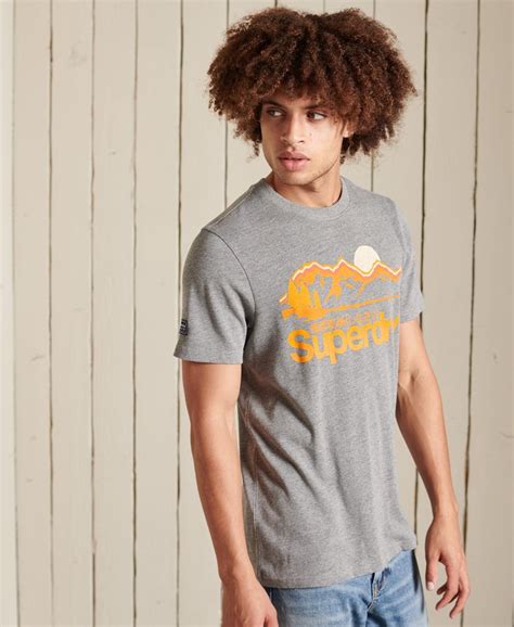 Mens Core Logo Great Outdoors T Shirt In Grey Grit Superdry