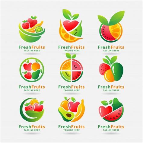 Logo De La Colección De Frutas Frescas Premium Vector Freepik