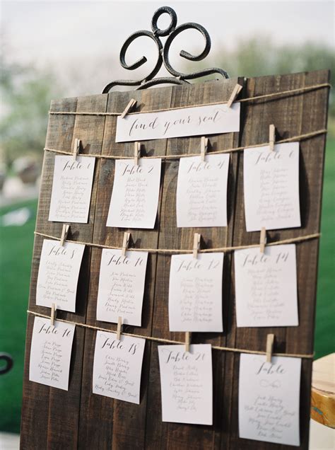 Trilogy At Vistancia Wedding A Wooden Guest Seating Chart With