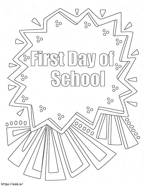 First Day Of Kindergarten Coloring Page