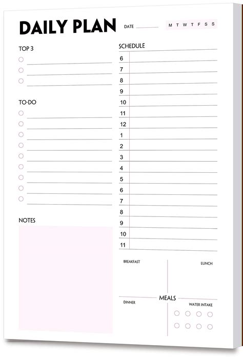 Buy Daily Planner Pad A Calendar Scheduler Organizer With Priority