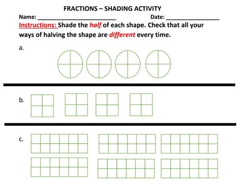 Fractions Shading Activity Teaching Resources