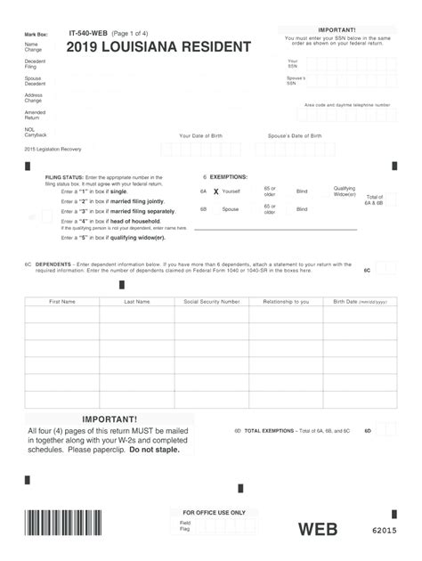 2019 Form La It 540 Fill Online Printable Fillable Blank Pdffiller