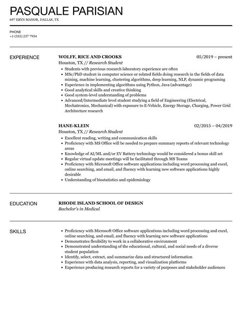 Sample Student Resume