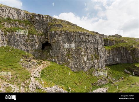 Limestone Cave Near Malham Cove In The Yorkshire Dales National Park