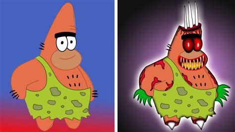 Spongebob Squarepants Patrick Caveman As Horror Version Scarry