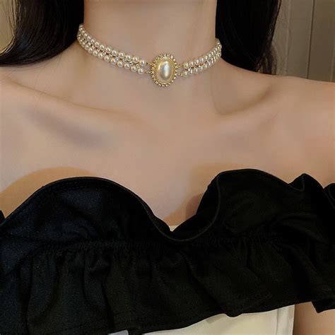 Vintage Style Double Layer Pearl Choker Preeti