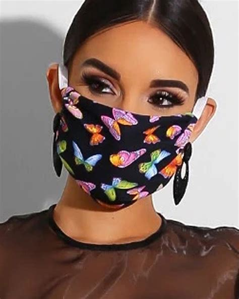 butterfly print breathable mouth mask washable and reusable