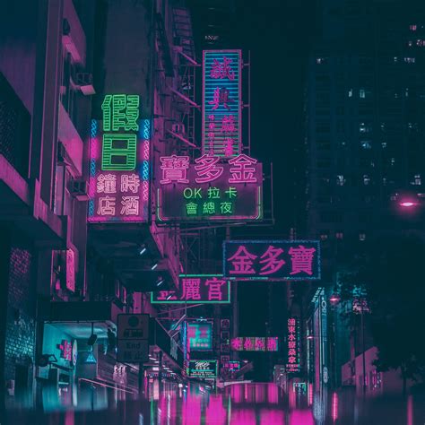 Download Wallpaper 2780x2780 Night City Signs Neon Street