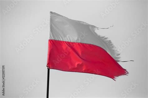 Polish Flag In The Sky Old Poland Flag Flag Of Poland Waving In The