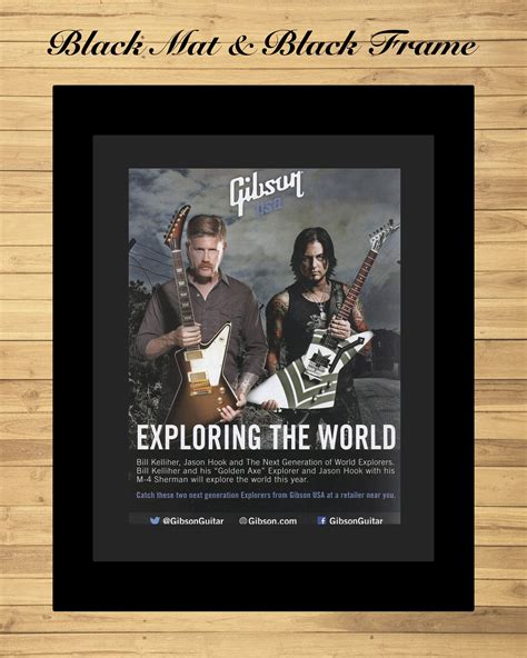 Retro Gibson Guitar Print Ad 12x16 Matted And Framed Music Etsy