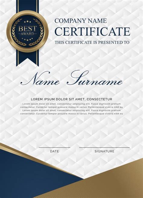 Premium Vector Certificate Template Vertical Modern Patterndiploma