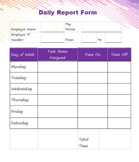 10 Daily Report Template Template Business Psd Excel Word Pdf