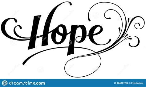Hope Custom Calligraphy Text Vector Illustration