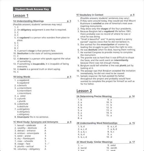Wordly Wise Book 8 Lesson 7 Answer Key - Wordly Wise 3000 Book 7 Lesson 7 Answer Key - Home Student