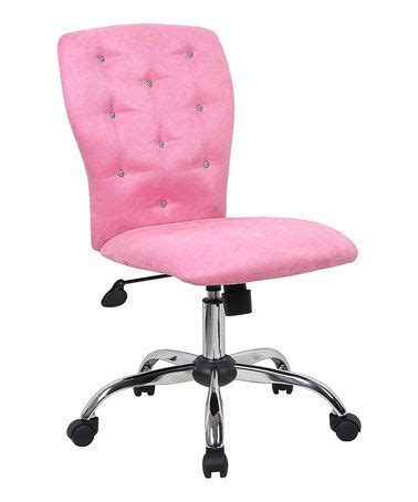 You need to get yourself one of these upholstered office chairs on wheels. This Pink Rhinestone-Button Tufted Office Chair would make ...