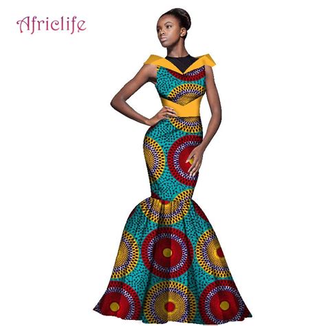 African Mermaid Dresses Women Long Party Dress Traditional African