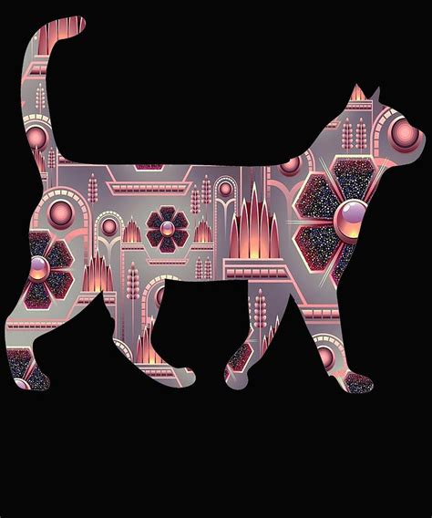 Cat Gems Purple Digital Art By Kaylin Watchorn