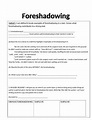 FORESHADOWING WORKSHEET- 2 LEVELS!!! by MiSS RoWLES | TpT