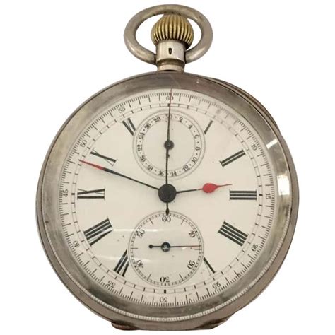 silver cased swiss lever chronograph centre seconds pocket watch for sale at 1stdibs centre