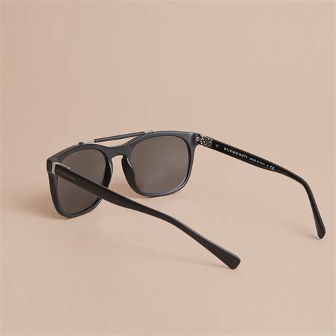 top bar square frame sunglasses in black men burberry united states